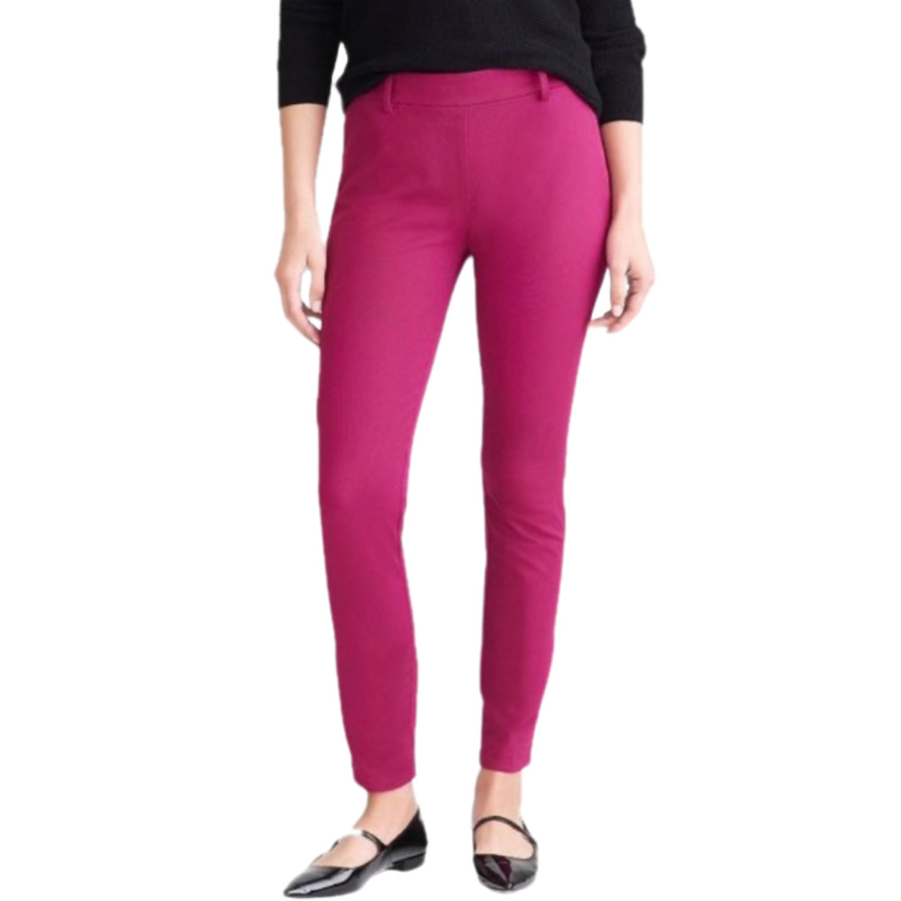 J.CREW Winnie Pant Dress Pants Trousers Cropped Ankle Skinny Stretch Magenta 6